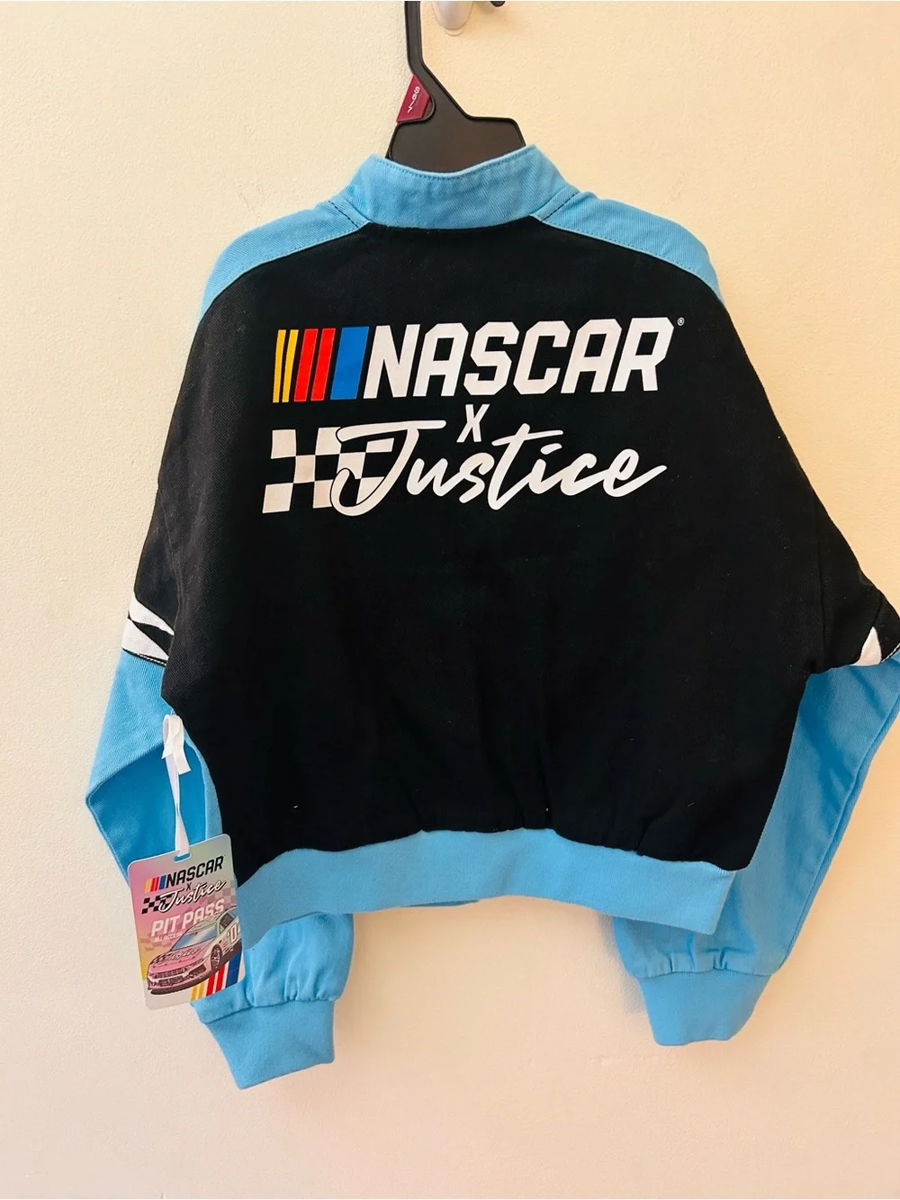 Justice x NASCAR racing bomber jacket size Small